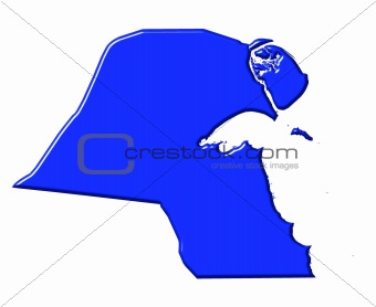 Kuwait 3d map with national color