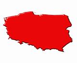 Poland 3d map with national color