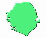 Sierra Leone 3d map with national color