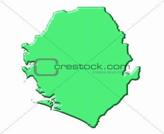 Sierra Leone 3d map with national color