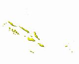 Solomon Islands 3d map with national color
