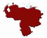 Venezuela 3d map with national color