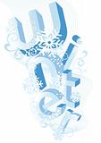 winter with 3D letters, vector