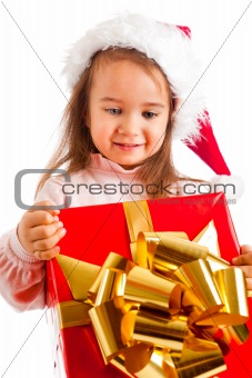 Girl with present box