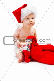 Baby in santa hat