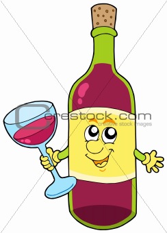 Cartoon bottle of wine