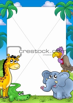 African frame with animals 1