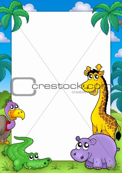 African frame with animals 2