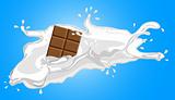 illustration of milk with chocolate