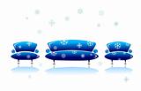 Sofa and armchair, christmas design
