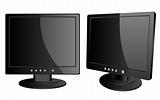 Isolated image of a LCD monitors.