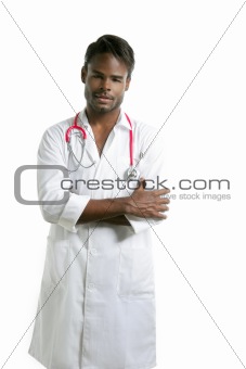 African american stethoscope isolated doctor