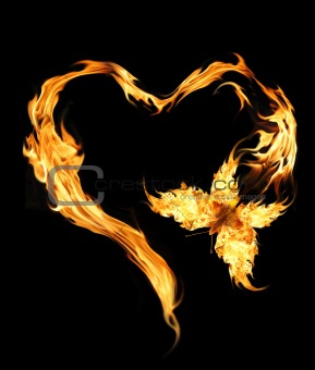 flaming love hearts