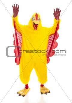 Chicken Man Hands Up