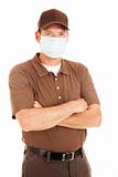 Delivery Man Wearing Flu Mask