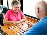 RV Seniors Play Backgammon