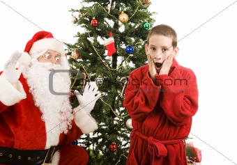 Santa and Child Christmas Surprise