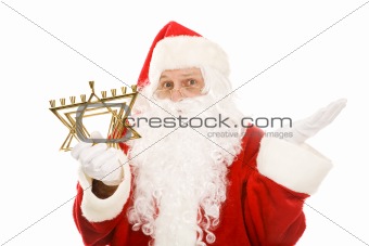 Santa Confused by Menorah