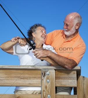 Senior Couple Fishing Together
