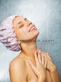 girl is in the shower