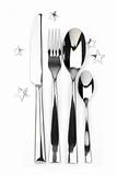 spoon, knife, teaspoon and fork with stars