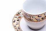 empty white cup with saucer