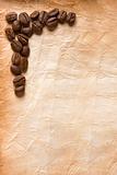 Coffee Beans on Old Paper