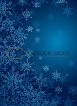 snowflake blue background with copy space for your text