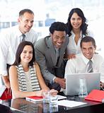 Multi-ethnic business team working together in office