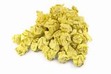 yellow crumpled paper balls