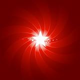 Vibrant red light burst with shining center star