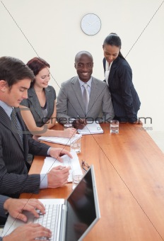 Business people working together in a meeting