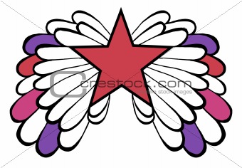 Colored winged red pop star 