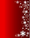 red christmas frame with snowflakes