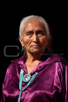 Navajo Elder Wearing Handmade Traditional Turquoise Jewelry