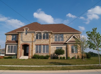 Two Story Stone Residential Home