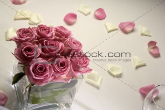 Roses on wedding table