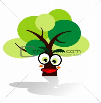 Happy tree illustration cartoon