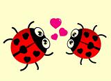 Vector illustration of a ladybug Love