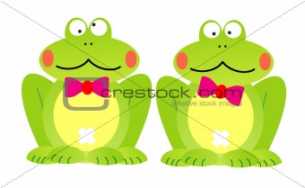 illustration of cute green frog