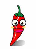 Happy cute hot chili pepper