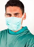 Surgeon with mask ready to work