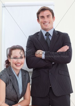Businesswoman in a meeting with her manager