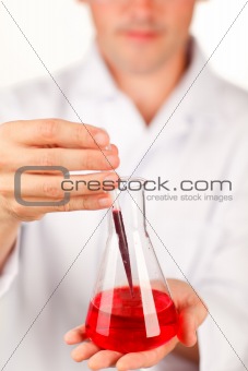 Close-up of a test-tube with blood