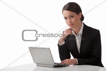 The young woman with laptop