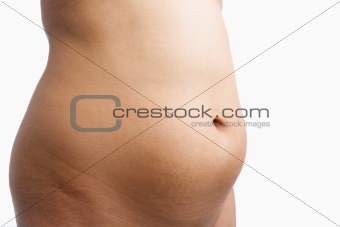 Female mid section with obese issue