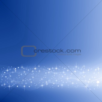 Festive blue background with stars