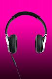 headphones on pink
