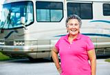 Senior Woman with Motor Home