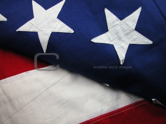 Close up of the Red and White stripes of an USA Flag